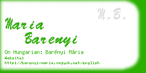maria barenyi business card