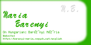 maria barenyi business card